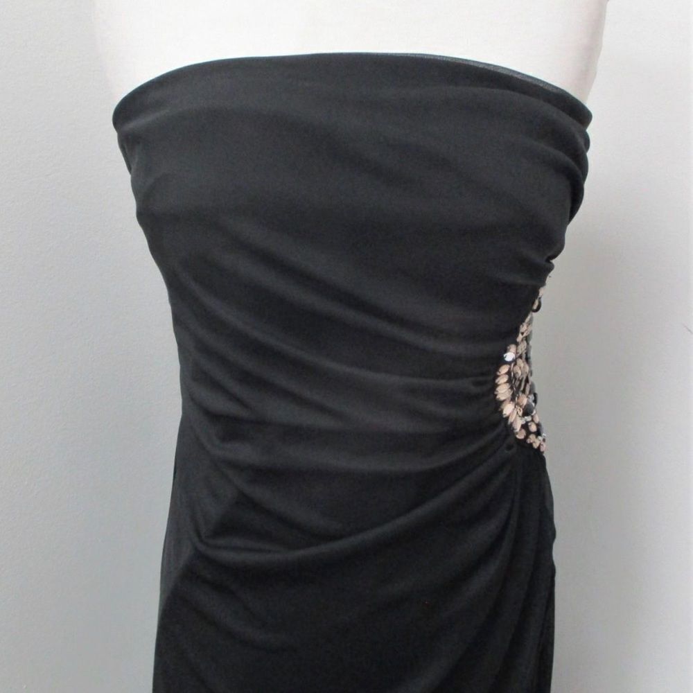 TEEZE ME Black Midi Strapless Dress WITH Bling NWT Size 7 - Picture 3 of 6